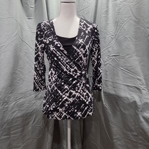 American City Wear Black and White Blouse
